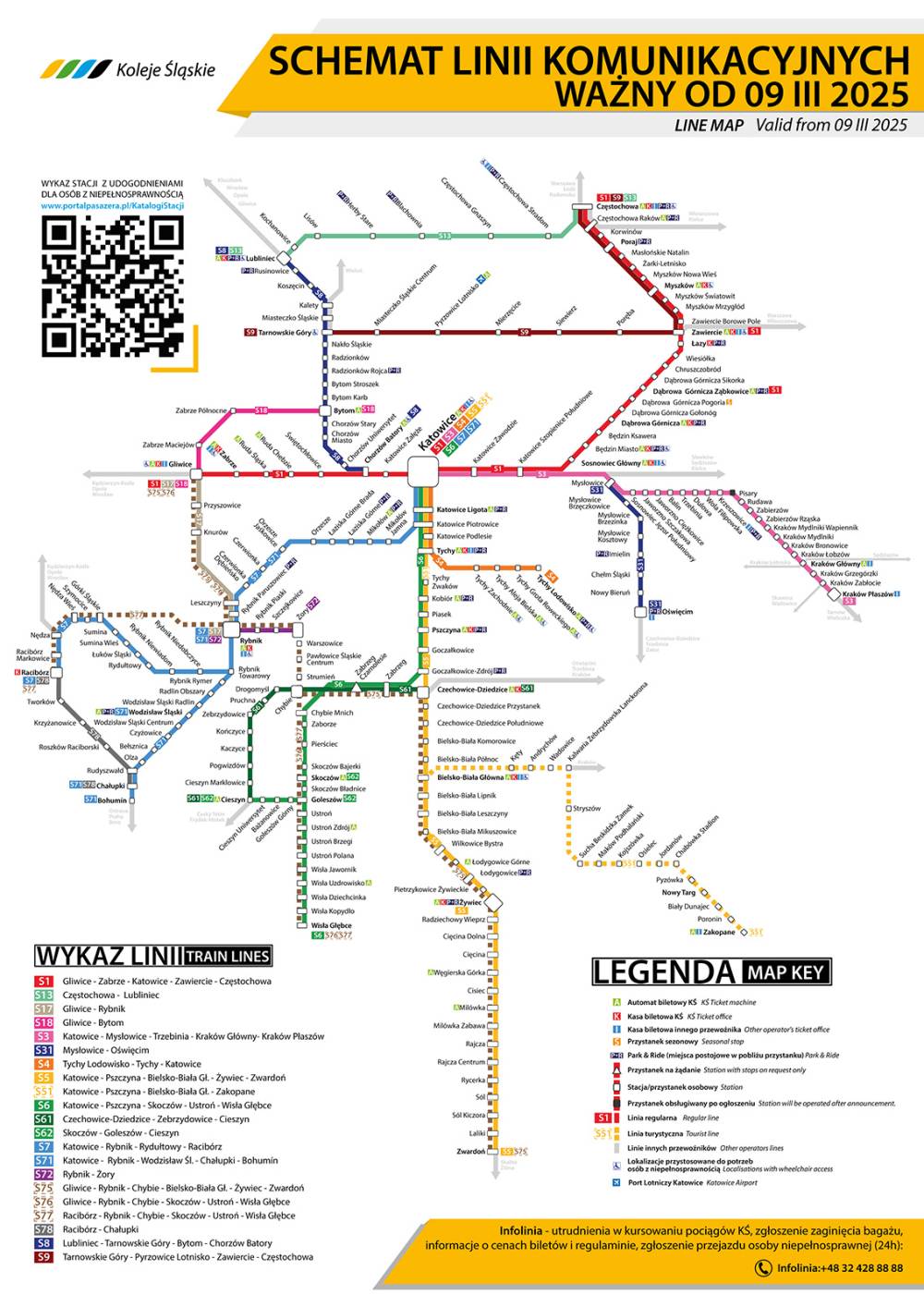 Schemat liniowy Kolei Śląskich